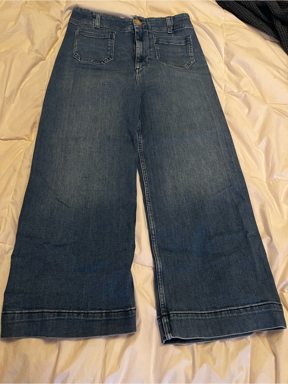 Maeve Colette Cropped Jeans in Medium Blue Wash - Picture 2 of 7